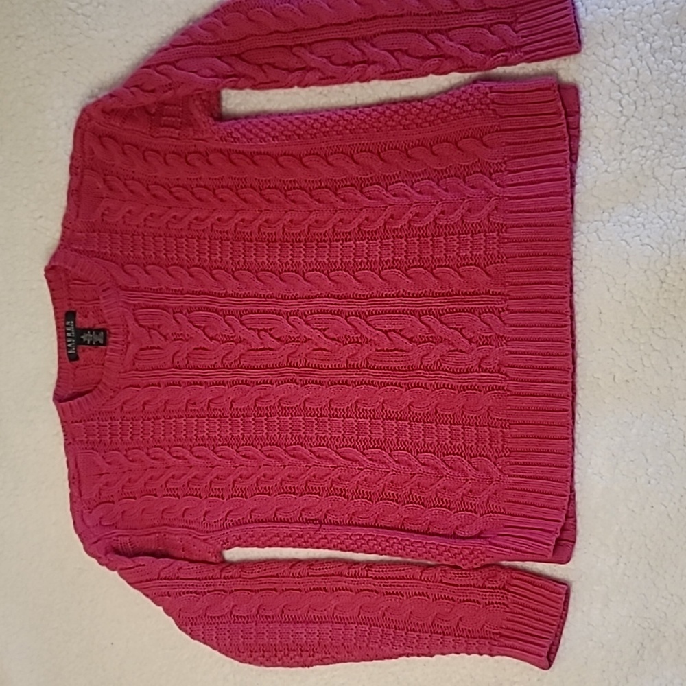 Ralph Lauren Pink Cable Knit Sweater